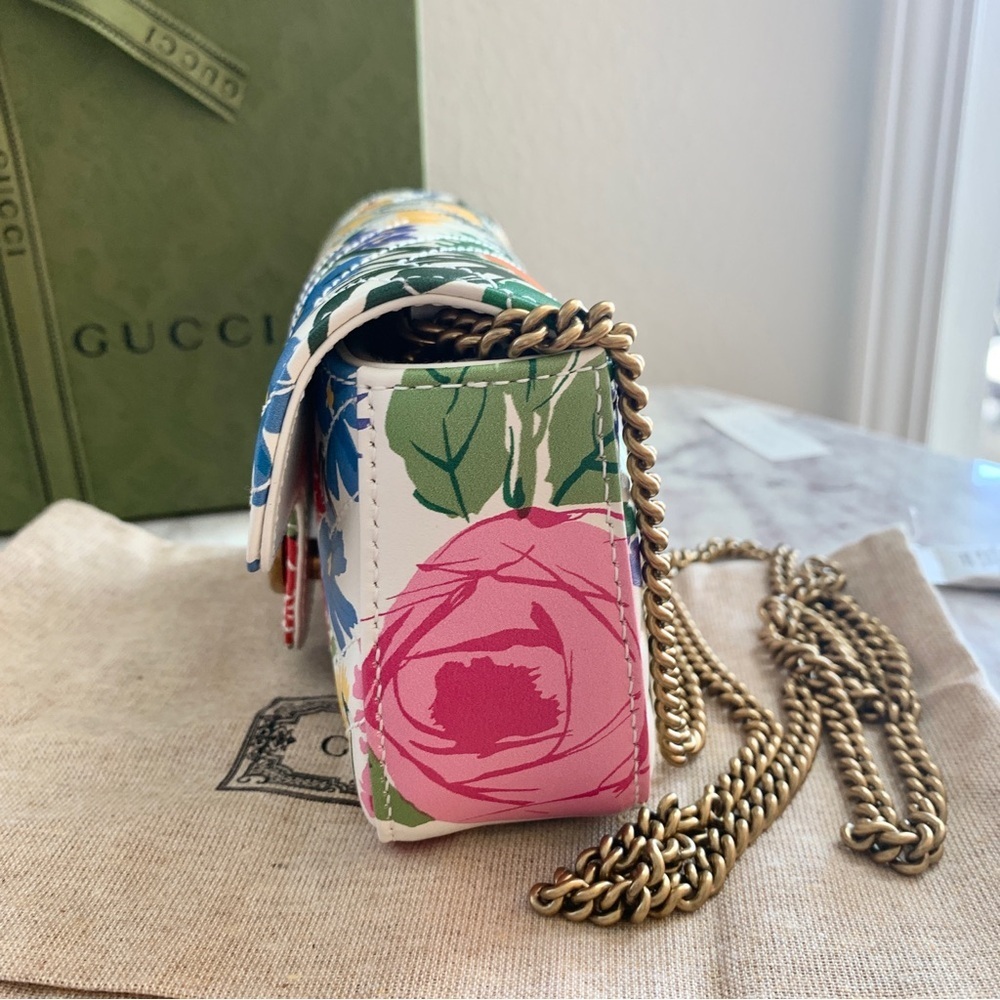 🌼 GUCCI Ken Scott GG Marmont Super Mini Bag in Floral Print Limited Edition - Picture 8 of 16